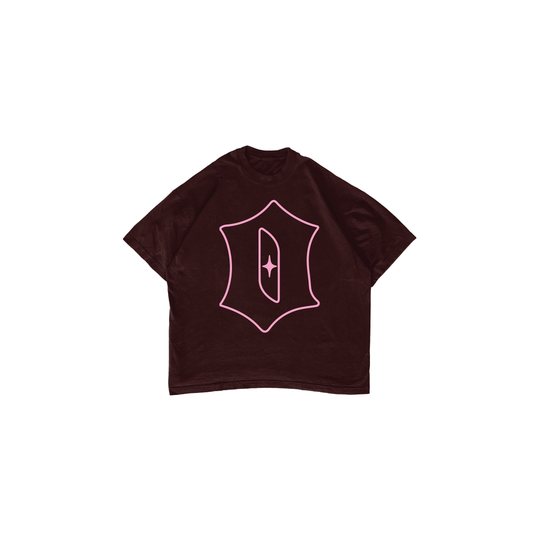 PINK LOGO TEE (BROWN)